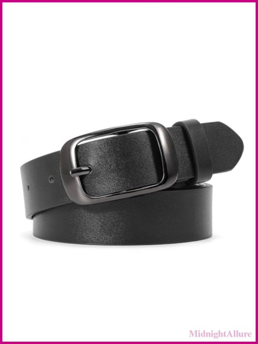Plus Size PU Leather Belt with Metal Buckle Adjustable Waist